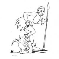Coloriage guerrier africain