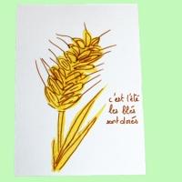 Carte Papiers De Soie Colles Epi De Ble Bricolage Papier De Soie Et Collage Tete A Modeler