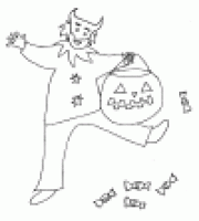Un coloriage d'Halloween à imprimer