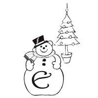 coloriage lettre e bonhomme de neige