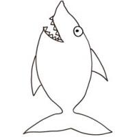 Coloriage d'un poisson d'avril : le requin !