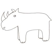 coloriage d'un rhinocéros