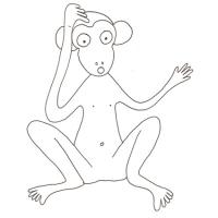Coloriage d'un animal : le singe