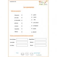 Vocabulaire : exercices de soutien scolaire