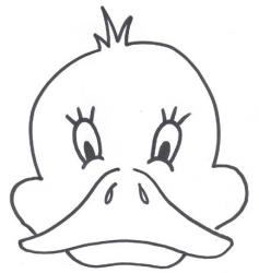 Un coloriage de canard à imprimer et à colorier à la maison avec les enfants.