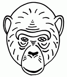 Une tête de singe à imprimer gratuitement afin de pouvoir la colorier en famille
