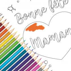 Carte A Colorier Avec Poesie Pour La Fete Des Meres