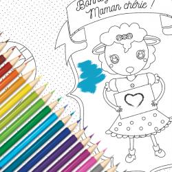 Une jolie carte gratuite à colorier, compléter et à offrir à la meilleure maman pour la fete des meres. Cette jolie carte sera un cadeau parfait pour la fete des meres avec un petit poeme inscrit a l'interieur, copie