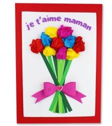 Une belle carte avec un enorme bouquet de fleurs à offrir comme carte de saint valentin à une personne qui l'on aime. Cette activité est adaptée à tous les ages, il ne restera plus qu'à écrire un jolie mot avant de l'offrir
