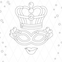 Voici le coloriage carnaval ! Un dessin à imprimer sur le thème du Carnaval et de mardi gras - Page 3