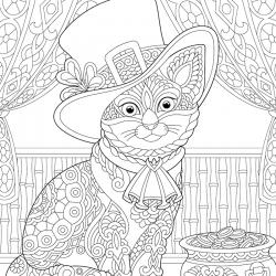 Coloriage Des Chats Amoureux Coloriage De Chat Tete A Modeler