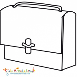 Un coloriage sur le thème de la rentrée scolaire représentatn un cartable