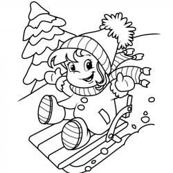 Voici un coloriage d'hiver à imprimer gratuitement. Un dessin d'hiver à imprimer pour tous les petits amoureux de la nature. Page 05