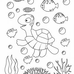 Voici un coloriage de tortue à imprimer gratuitement. Un dessin de tortue à imprimer pour tous les petits amoureux des animaux de la mer. Page 01