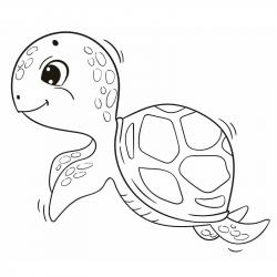 Voici un coloriage de tortue à imprimer gratuitement. Un dessin de tortue à imprimer pour tous les petits amoureux des animaux de la mer. Page 02
