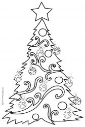 Dessins à imprimer gratuitement avec des sapins de Noël