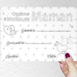 Un diplome de la meilleure maman à imprimer, compléter et à offrir à la meilleure maman pour la fete des meres. Ce joli diplome avec ses coeurs sera très beau enroulé avec un morceau de ruban comme mis dans un cadre. copie