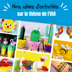 Des tas de bricolages à faire pour s'amuser et apprendre sur le thème de l'été et des saisons. Retrouvez toutes nos idées d'activités manuelles pour les enfants à faire cet été et pendant les grandes vacances ! Des poissons, des papillons, des jeux à fabr