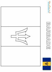 Coloriage drapeau de la Barbade