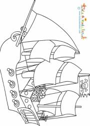 Coloriage d'un bateau pirate