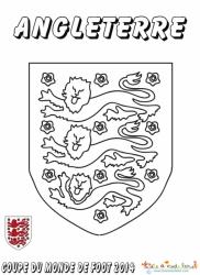 Coloriage du blason de foot d'Angleterre