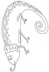 coloriage d'un cameleon - dessin 2
