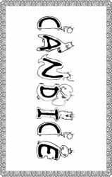 Coloriage prénom Candice- Drôles de lettres bestioles