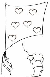 coloriage d'un ours au cerf volant