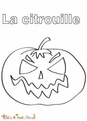 Coloriage citrouille grimaçante