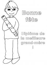 Coloriage d'un diplôme pour grand-mère 1