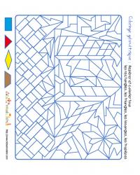 Jeu de coloriage de formes géométriques pour découvrir le véhicule n°3