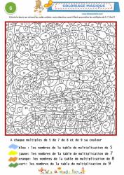 Coloriage magique multiples 5,7,8 et 9