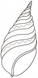 Coloriage d'un coquillage pointu et torsadé pour les enfants, à télécharger gratuitement et à imprimer. Un coloriage sur le thème de la mer pour occuper les enfants. Ce coloriage pourra être utilisé pour illustrer des dessins ou à coller dans un cahier de