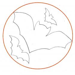 coloriage vitrail d'Halloween modèle chauve souris