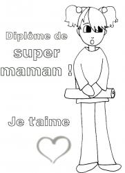 Coloriage d'un diplôme de supermaman