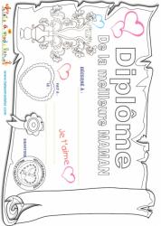 Coloriage du diplôme Meilleure Maman