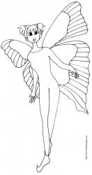 oloriage fille aux ailes de papillon