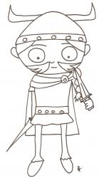 coloriage d'un gaulois à l'épée courte