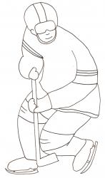 Coloriage d'un joueur de hockey sur glace