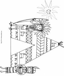 coloriage d'une tente d'indien