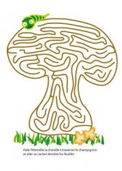 Jeu labyrinthe champignon d'automne