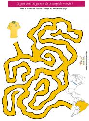 Jeu de labyrinthe : le maillot de foot du bresil