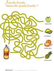 Jeu de fils mêlés : jus de fruits
