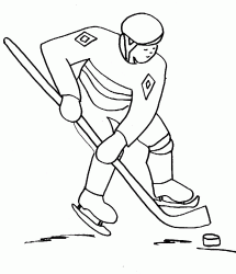 Coloriage d'un joueur de hockey