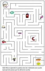 Jeu à imprimer : un jeu de labyrinthe à imprimer pour t'amuser sur les saveurs sucrées et salées