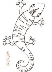 Coloriage d'un lézard art Haitien