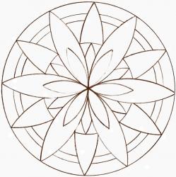 coloriage d'un mandala à la rosace à 12 branches