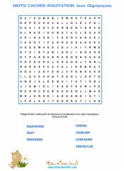 Equitation : Mots cachés d'équitation