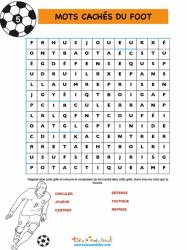 Jeu foot : grille 5 de mots cachés