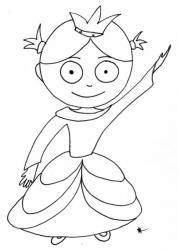 coloriage de fille : Nana déguisée en princesse